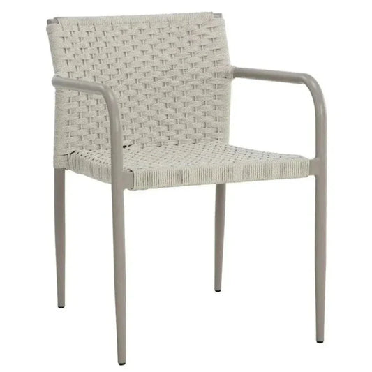 Casella Stackable Dining Armchair Cream - Classic 2PC-Outdoor Dining Chairs-SUNPAN-LOOMLAN