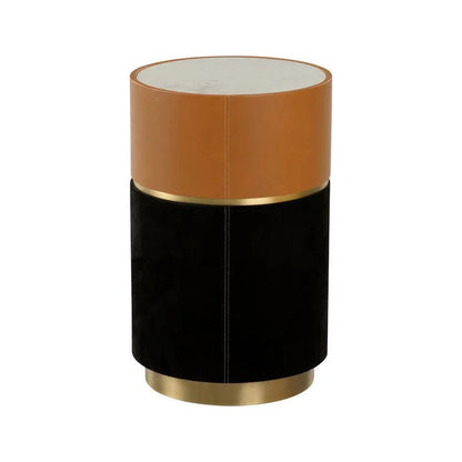 Casey White Marble Top Round Drinks Table - LOOMLAN - Wildwood - Side Tables