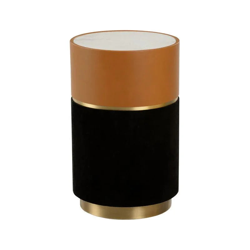 Casey White Marble Top Round Drinks Table - LOOMLAN - Wildwood - Side Tables