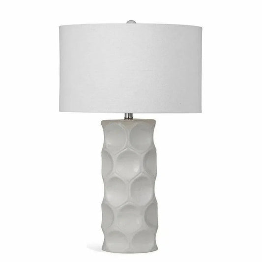 Cassidy 28" Tall Ceramic Cream Table Lamp - LOOMLAN - Bassett Mirror - Table Lamps