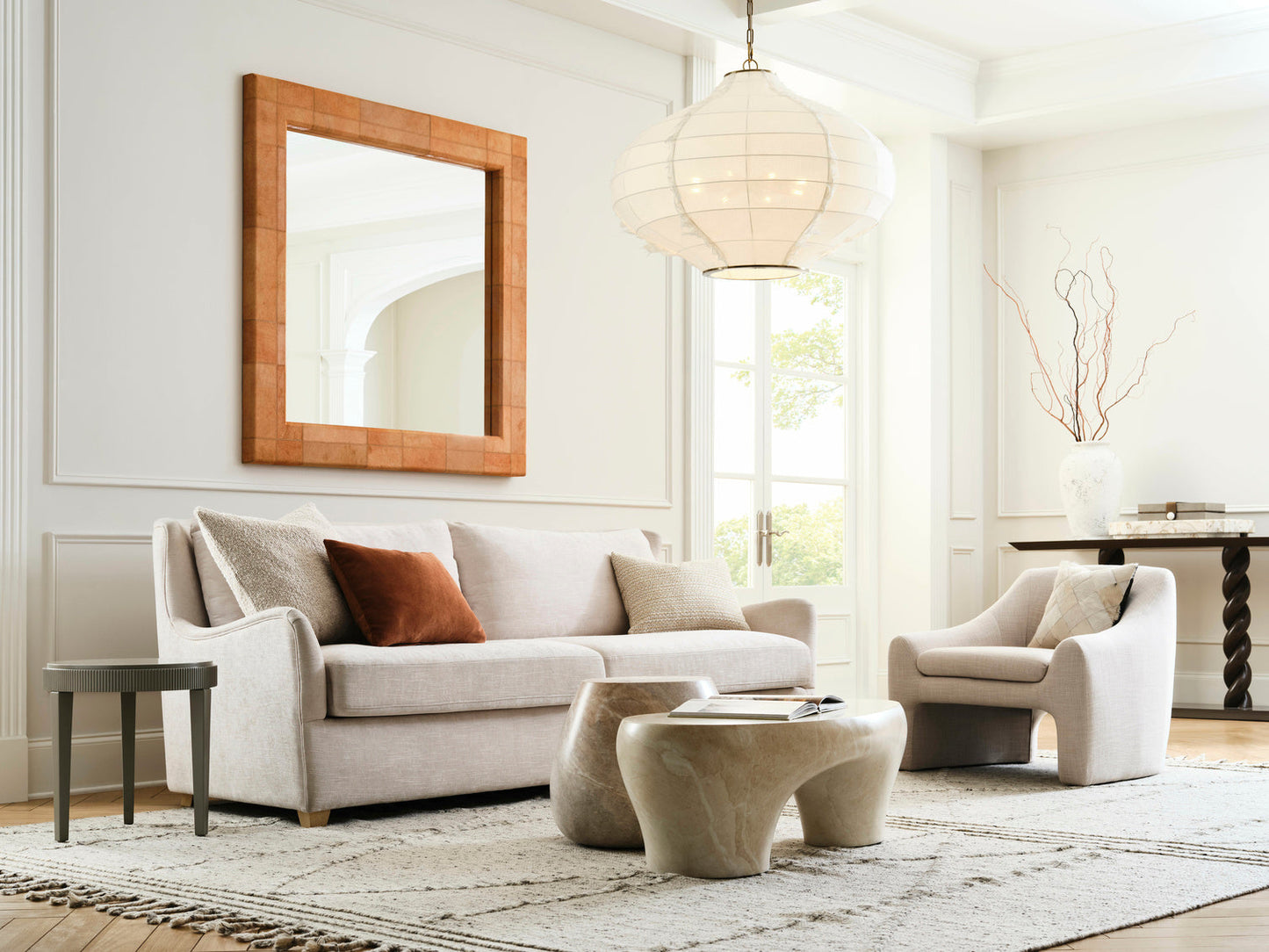 Cassidy Linen Fabric Shade White Pendant