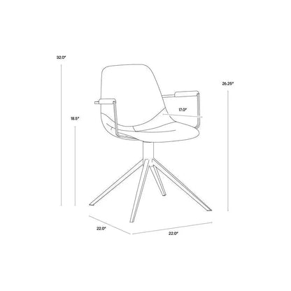 Cassius Swivel Dining Armchair - LOOMLAN - SUNPAN - Dining Chairs