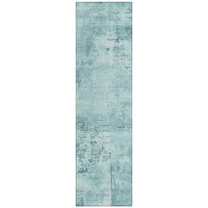 Cassiva Blue Washable Indoor-Outdoor Rug-Outdoor Rugs-LOOMLAN Rugs-2'3" x 7'6"-LOOMLAN
