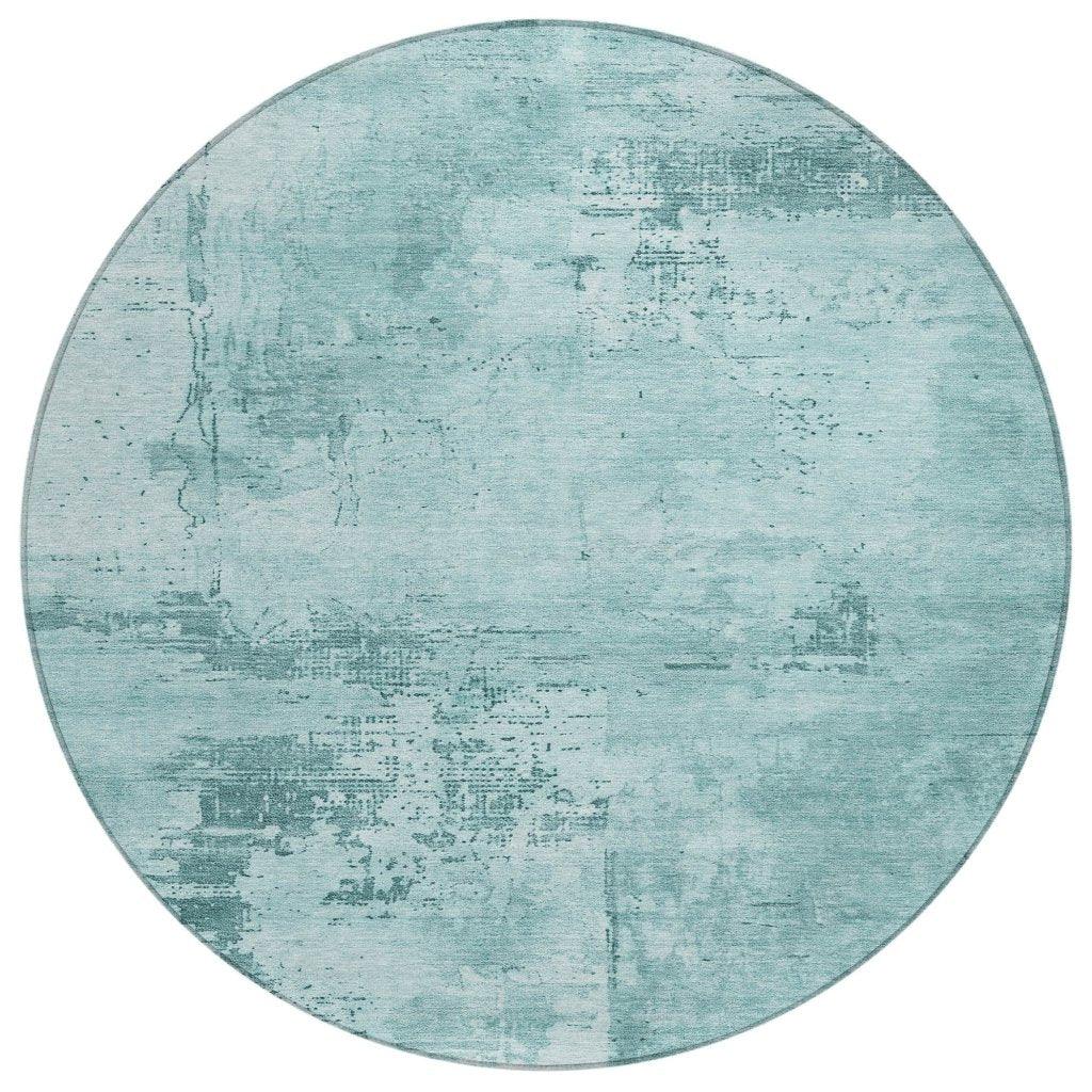 Cassiva Blue Washable Indoor-Outdoor Rug-Outdoor Rugs-LOOMLAN Rugs-8' x 8'-LOOMLAN