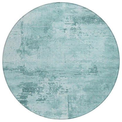Cassiva Blue Washable Indoor-Outdoor Rug-Outdoor Rugs-LOOMLAN Rugs-8' x 8'-LOOMLAN