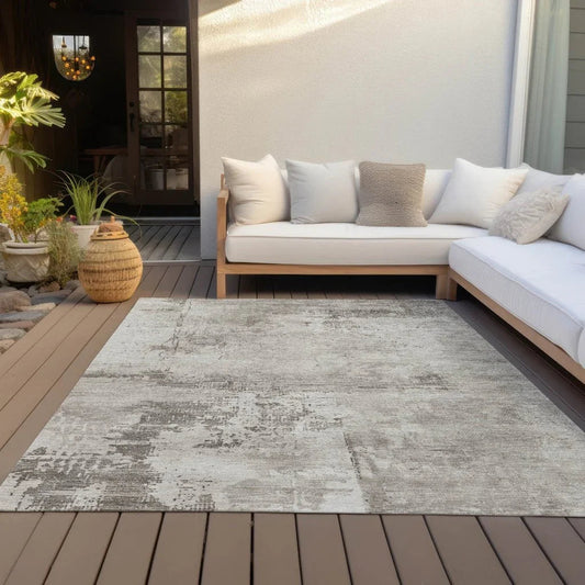 Cassiva Brown Washable Indoor-Outdoor Rug-Outdoor Rugs-LOOMLAN Rugs-LOOMLAN