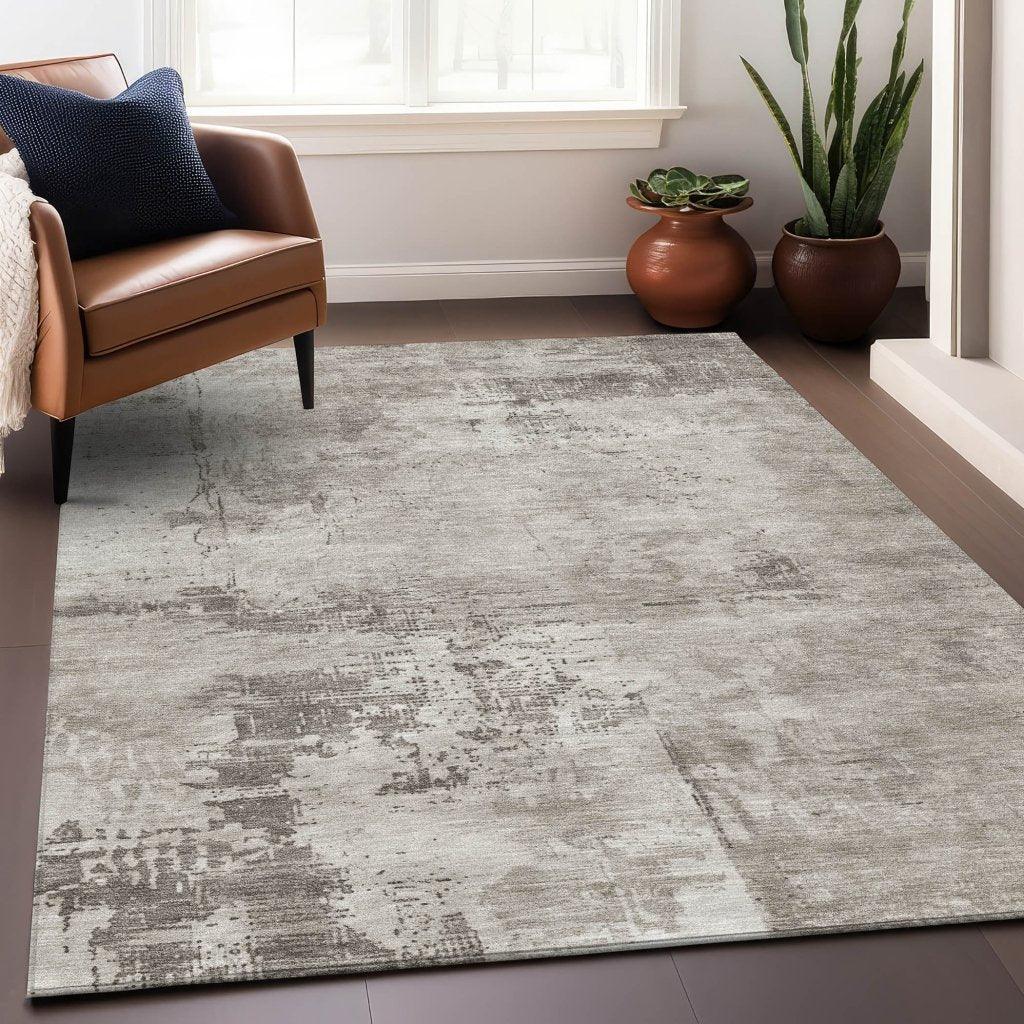 Cassiva Brown Washable Indoor-Outdoor Rug-Outdoor Rugs-LOOMLAN Rugs-LOOMLAN