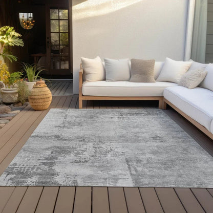 Cassiva Gray Washable Indoor-Outdoor Rug-Outdoor Rugs-LOOMLAN Rugs-LOOMLAN