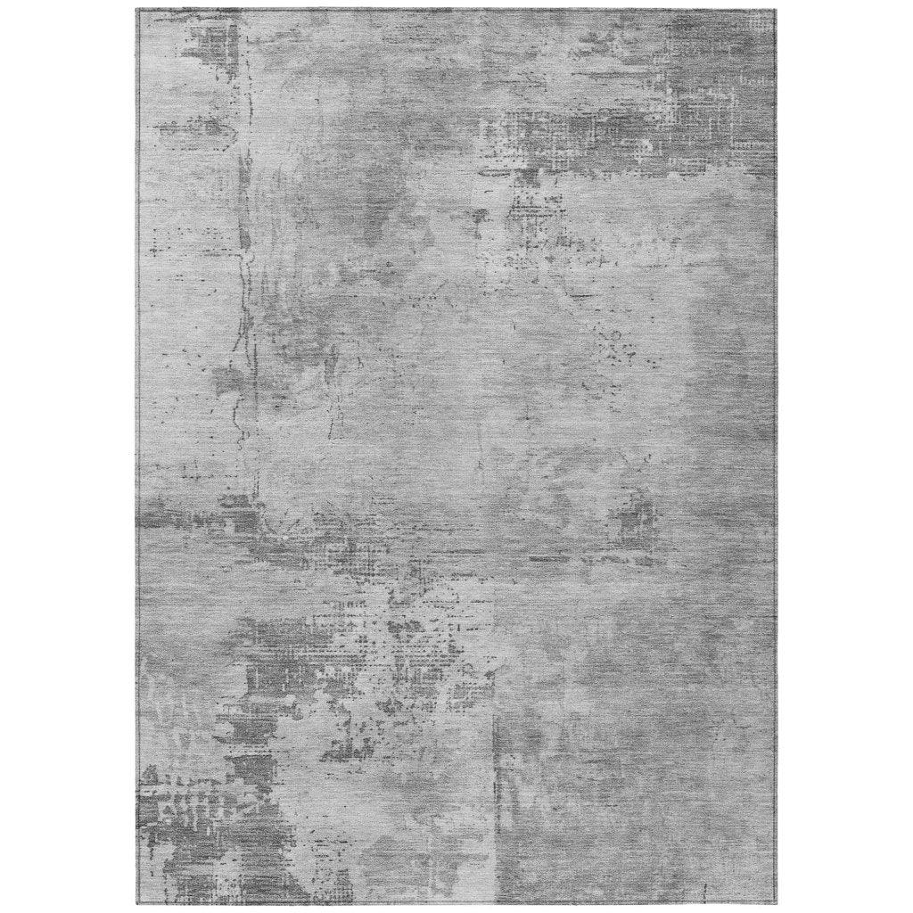 Cassiva Gray Washable Indoor-Outdoor Rug-Outdoor Rugs-LOOMLAN Rugs-2'6" x 3'10"-LOOMLAN