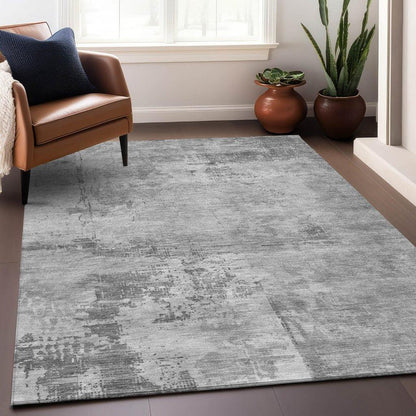 Cassiva Gray Washable Indoor-Outdoor Rug-Outdoor Rugs-LOOMLAN Rugs-LOOMLAN