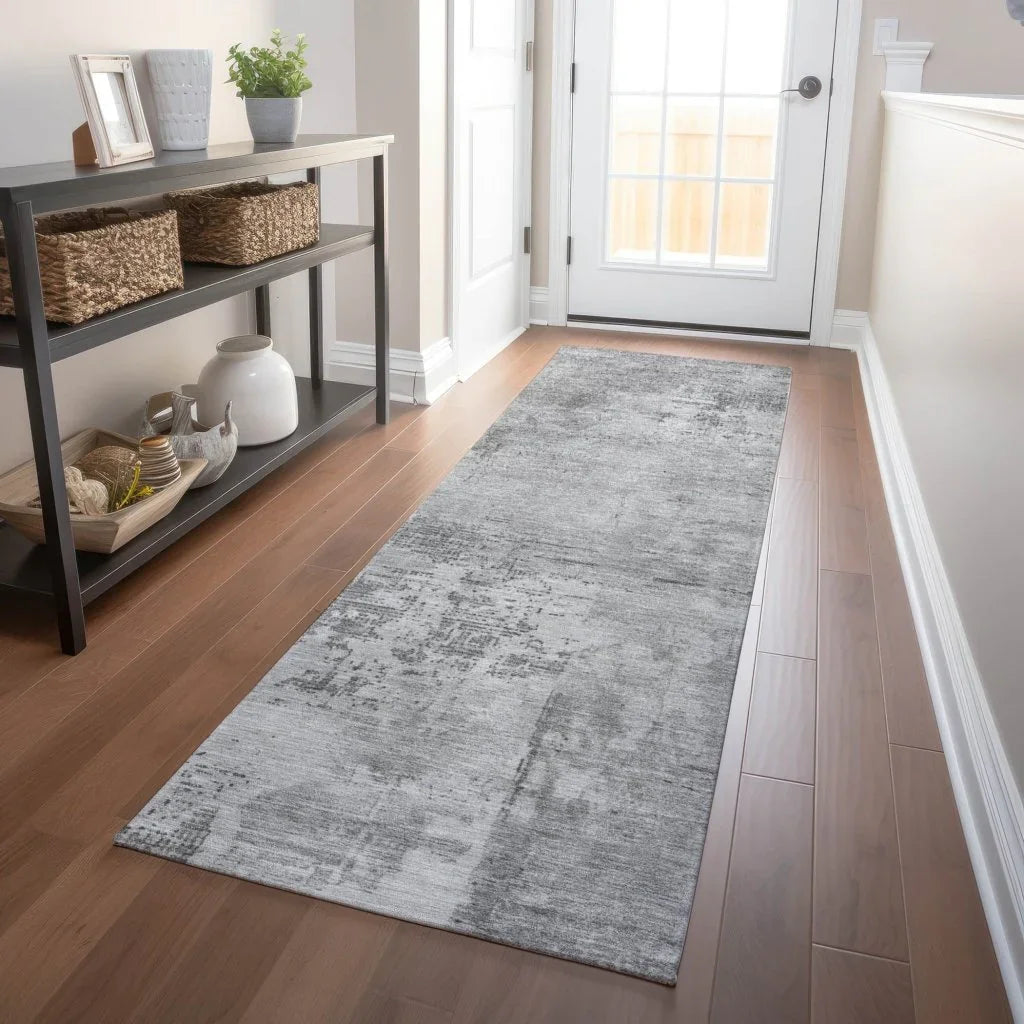 Cassiva Gray Washable Indoor-Outdoor Rug-Outdoor Rugs-LOOMLAN Rugs-LOOMLAN
