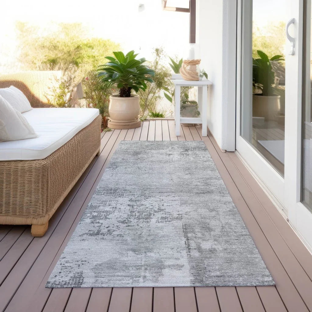 Cassiva Gray Washable Indoor-Outdoor Rug-Outdoor Rugs-LOOMLAN Rugs-LOOMLAN