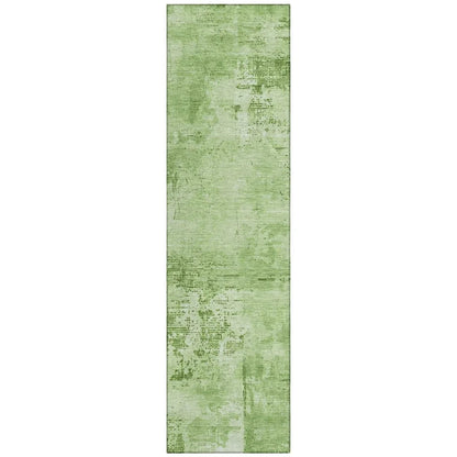 Cassiva Green Washable Indoor-Outdoor Rug-Outdoor Rugs-LOOMLAN Rugs-2'3" x 7'6"-LOOMLAN