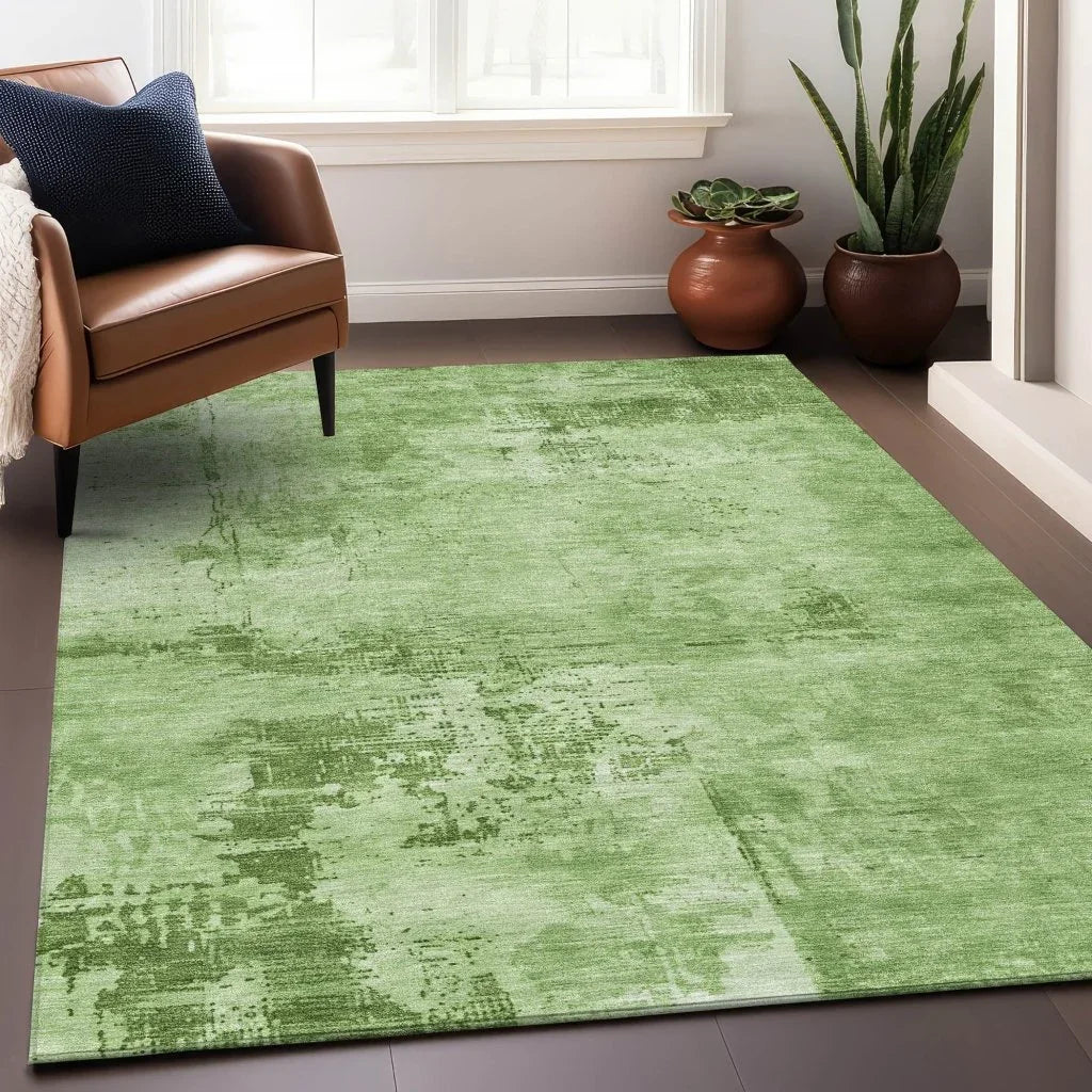 Cassiva Green Washable Indoor-Outdoor Rug-Outdoor Rugs-LOOMLAN Rugs-LOOMLAN