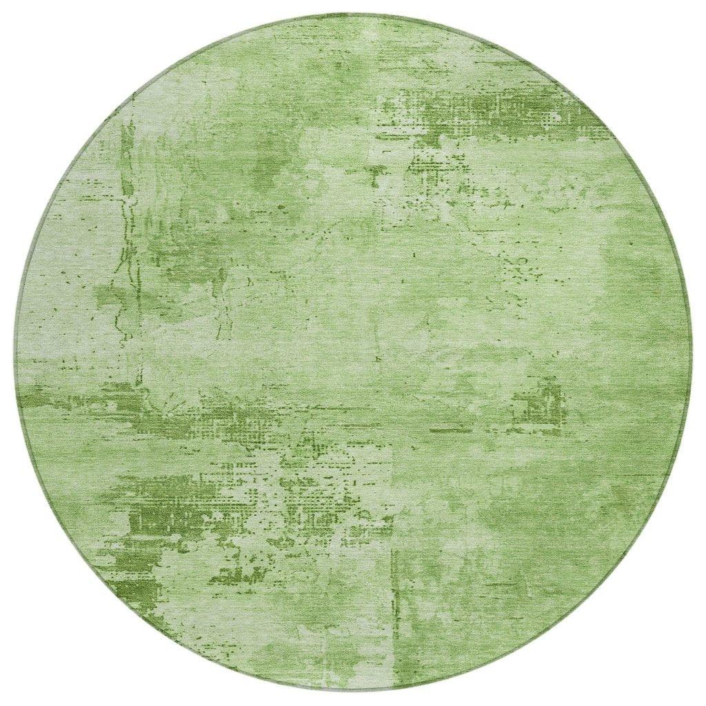 Cassiva Green Washable Indoor-Outdoor Rug-Outdoor Rugs-LOOMLAN Rugs-8' x 8'-LOOMLAN