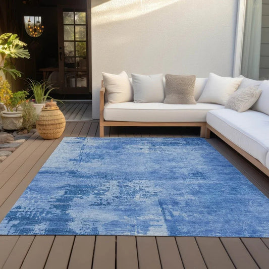 Cassiva Navy Washable Indoor-Outdoor Rug-Outdoor Rugs-LOOMLAN Rugs-LOOMLAN
