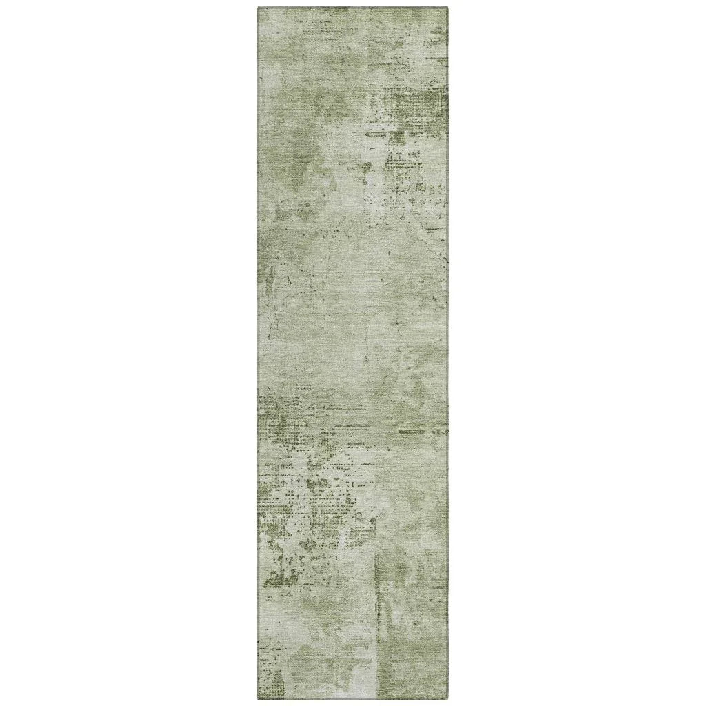 Cassiva Olive Washable Indoor-Outdoor Rug-Outdoor Rugs-LOOMLAN Rugs-2'3" x 7'6"-LOOMLAN