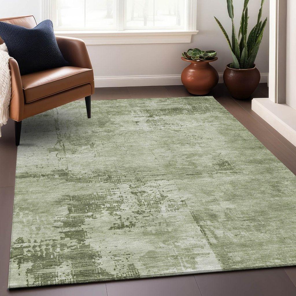 Cassiva Olive Washable Indoor-Outdoor Rug-Outdoor Rugs-LOOMLAN Rugs-LOOMLAN