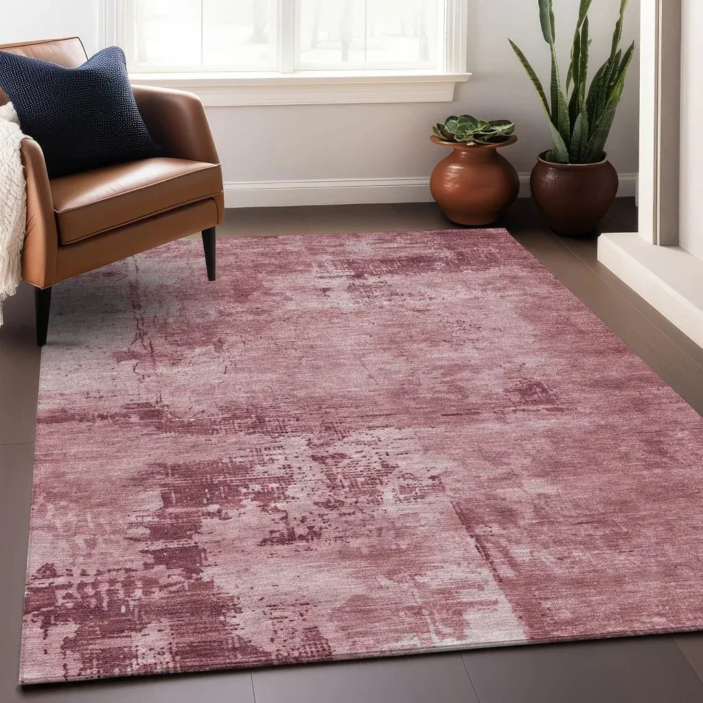 Cassiva Pink Washable Indoor-Outdoor Rug-Outdoor Rugs-LOOMLAN Rugs-LOOMLAN