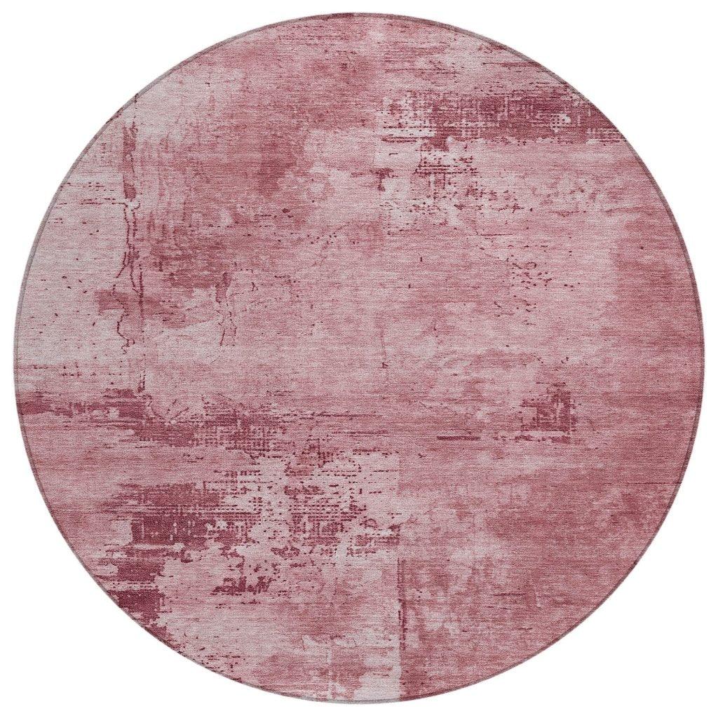 Cassiva Pink Washable Indoor-Outdoor Rug-Outdoor Rugs-LOOMLAN Rugs-8' x 8'-LOOMLAN
