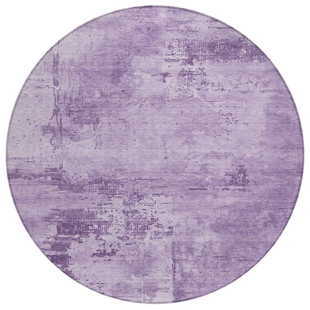 Cassiva Purple Washable Indoor-Outdoor Rug-Outdoor Rugs-LOOMLAN Rugs-8' x 8'-LOOMLAN