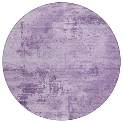 Cassiva Purple Washable Indoor-Outdoor Rug-Outdoor Rugs-LOOMLAN Rugs-8' x 8'-LOOMLAN