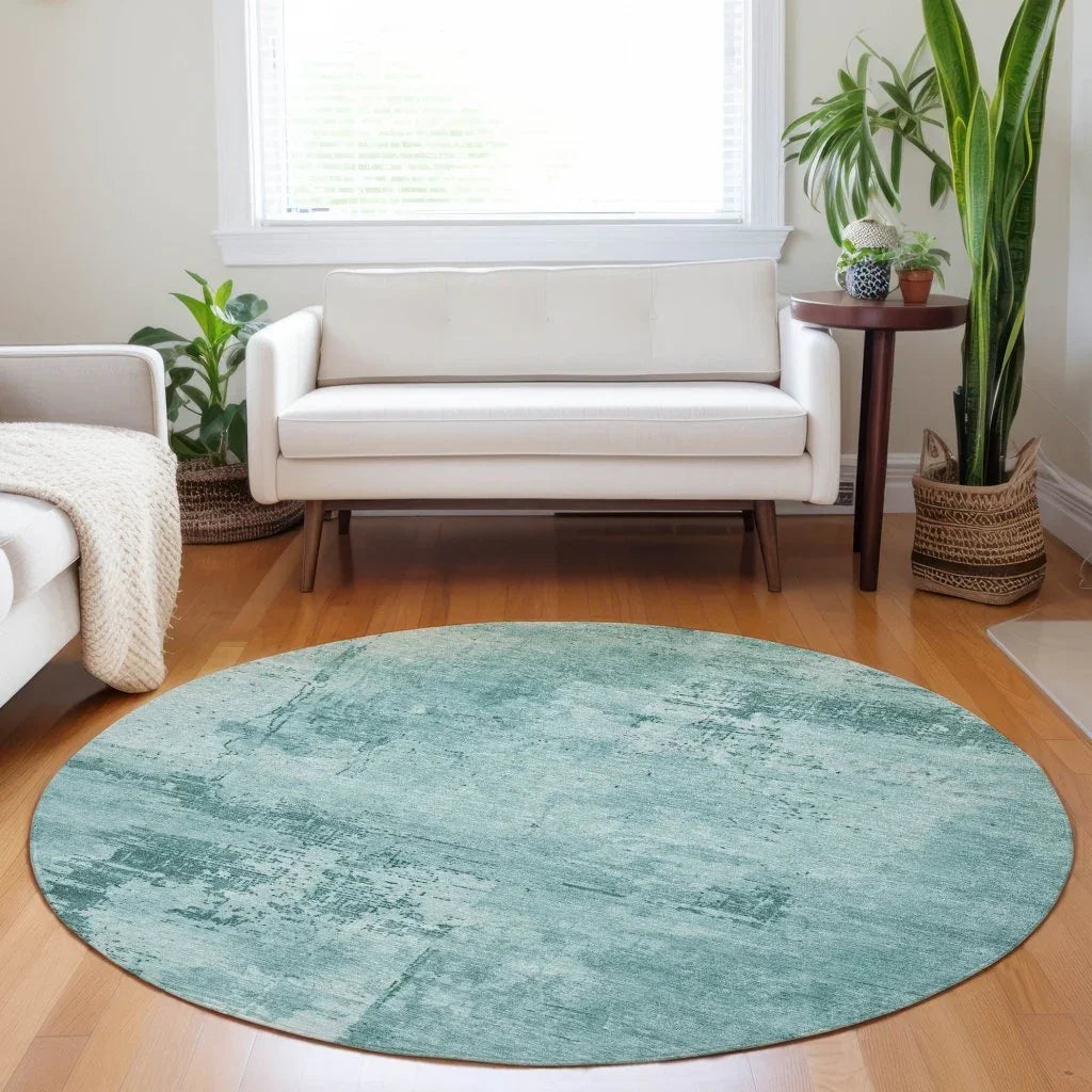 Cassiva Teal Washable Indoor-Outdoor Rug-Outdoor Rugs-LOOMLAN Rugs-LOOMLAN