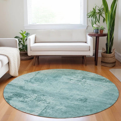 Cassiva Teal Washable Indoor-Outdoor Rug-Outdoor Rugs-LOOMLAN Rugs-LOOMLAN
