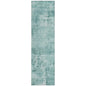 Cassiva Teal Washable Indoor-Outdoor Rug-Outdoor Rugs-LOOMLAN Rugs-2'3" x 7'6"-LOOMLAN