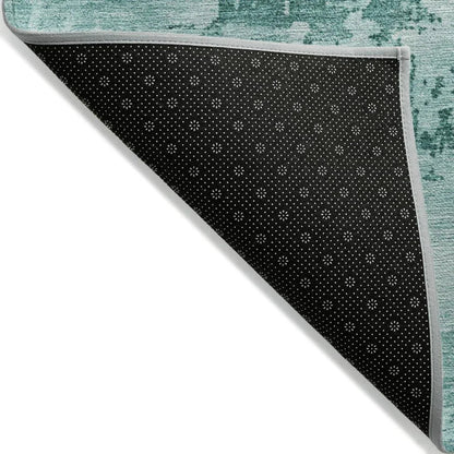 Cassiva Teal Washable Indoor-Outdoor Rug-Outdoor Rugs-LOOMLAN Rugs-LOOMLAN