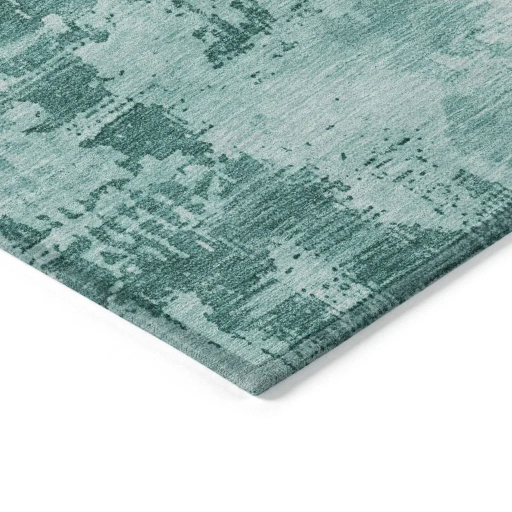 Cassiva Teal Washable Indoor-Outdoor Rug-Outdoor Rugs-LOOMLAN Rugs-LOOMLAN