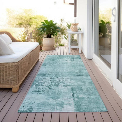 Cassiva Teal Washable Indoor-Outdoor Rug-Outdoor Rugs-LOOMLAN Rugs-LOOMLAN