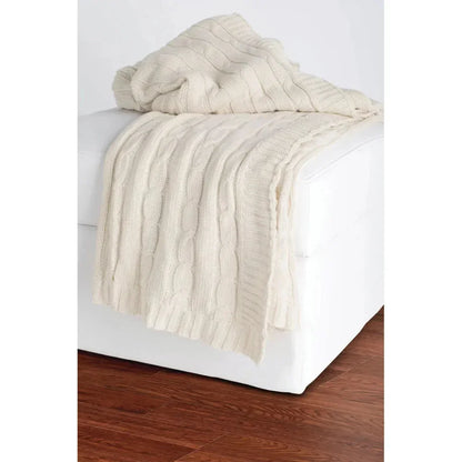 Cassy Cable Knitted Throw Blanket - LOOMLAN - LOOMLAN - Throw Blankets