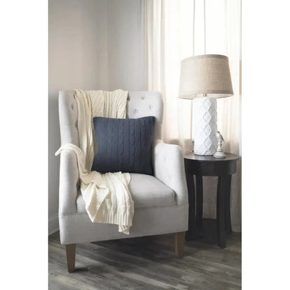 Cassy Cable Knitted Throw Blanket - LOOMLAN - LOOMLAN - Throw Blankets