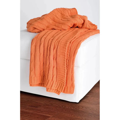 Cassy Cable Knitted Throw Blanket - LOOMLAN - LOOMLAN - Throw Blankets