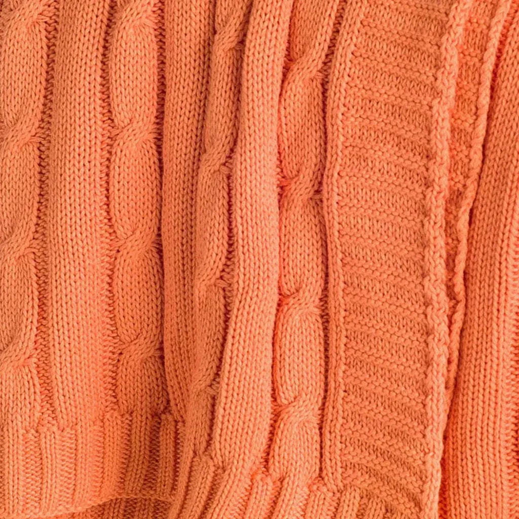 Cassy Cable Knitted Throw Blanket - LOOMLAN - LOOMLAN - Throw Blankets