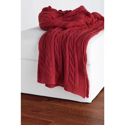 Cassy Cable Knitted Throw Blanket - LOOMLAN - LOOMLAN - Throw Blankets