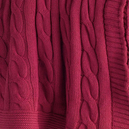 Cassy Cable Knitted Throw Blanket - LOOMLAN - LOOMLAN - Throw Blankets