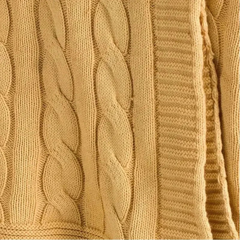 Cassy Cable Knitted Throw Blanket - LOOMLAN - LOOMLAN - Throw Blankets