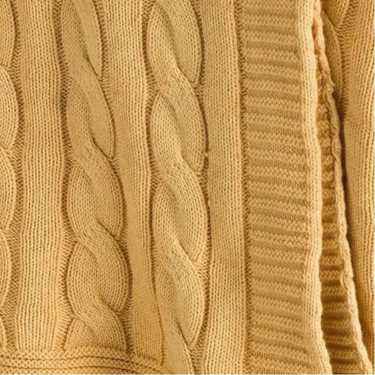 Cassy Cable Knitted Throw Blanket - LOOMLAN - LOOMLAN - Throw Blankets