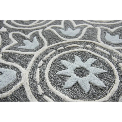 Cast Medallion Gray Large Area Rugs For Living Room - LOOMLAN - LOOMLAN - Area Rugs