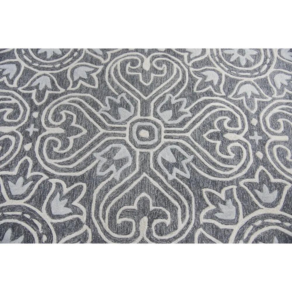 Cast Medallion Gray Large Area Rugs For Living Room - LOOMLAN - LOOMLAN - Area Rugs