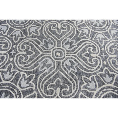 Cast Medallion Gray Large Area Rugs For Living Room - LOOMLAN - LOOMLAN - Area Rugs