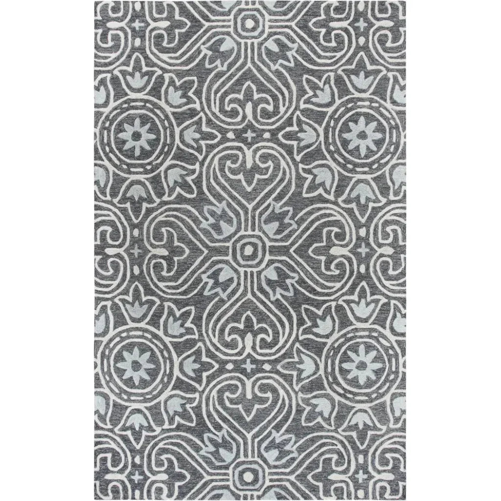 Cast Medallion Gray Large Area Rugs For Living Room - LOOMLAN - LOOMLAN - Area Rugs