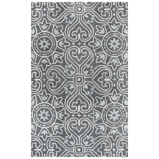 Cast Medallion Gray Large Area Rugs For Living Room - LOOMLAN - LOOMLAN - Area Rugs