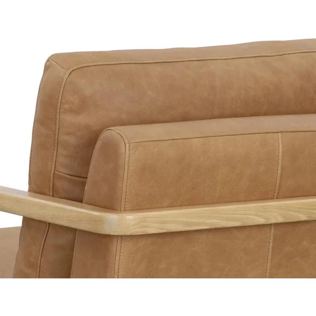 Castell Leather Swivel Lounge Chair - LOOMLAN - SUNPAN - Club Chairs