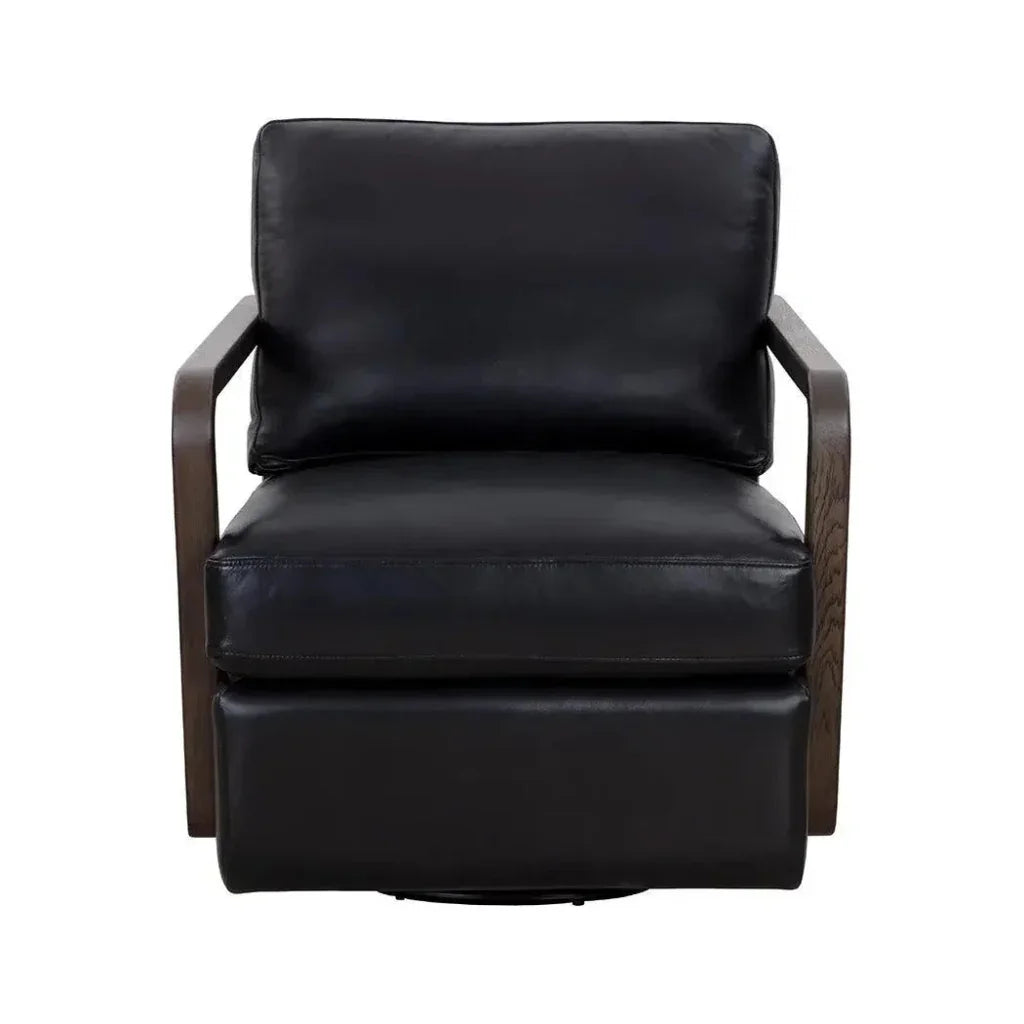 Castell Leather Swivel Lounge Chair - LOOMLAN - SUNPAN - Club Chairs