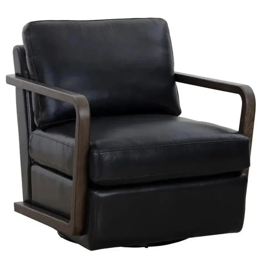 Castell Leather Swivel Lounge Chair - LOOMLAN - SUNPAN - Club Chairs