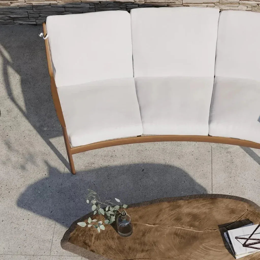 Castelle Berkeley Crescent Curved Outdoor Couch Deep - LOOMLAN - Castelle - Outdoor Sofas & Loveseats