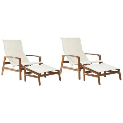 Castelle Berkeley Padded Sling Chair Ottoman 4 PC Set-Outdoor Lounge Chairs-Castelle-LOOMLAN